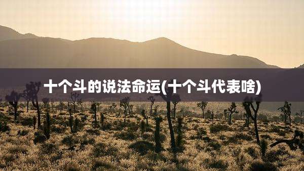 十个斗的说法命运(十个斗代表啥)