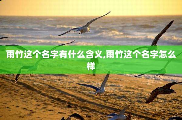 雨竹这个名字有什么含义,雨竹这个名字怎么样