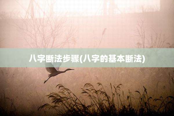 八字断法步骤(八字的基本断法)