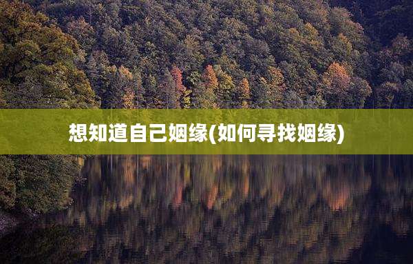 想知道自己姻缘(如何寻找姻缘)