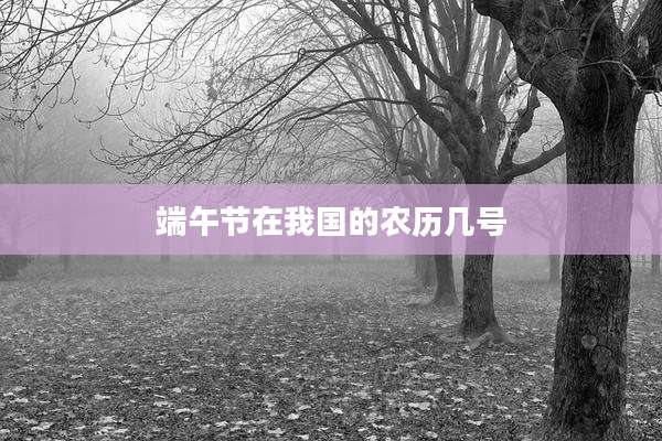 端午节在我国的农历几号