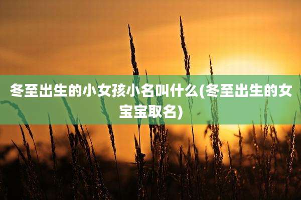 冬至出生的小女孩小名叫什么(冬至出生的女宝宝取名)