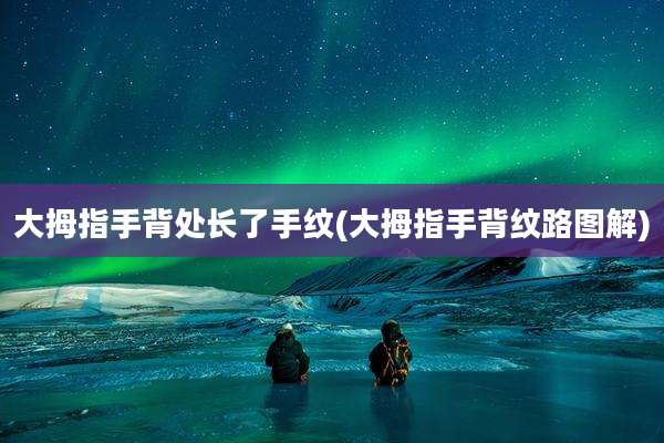 大拇指手背处长了手纹(大拇指手背纹路图解)