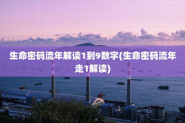 生命密码流年解读1到9数字(生命密码流年走1解读)