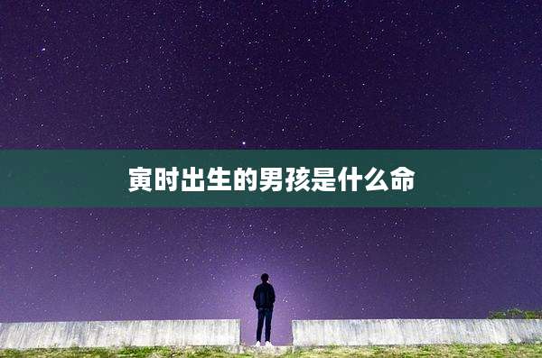 寅时出生的男孩是什么命