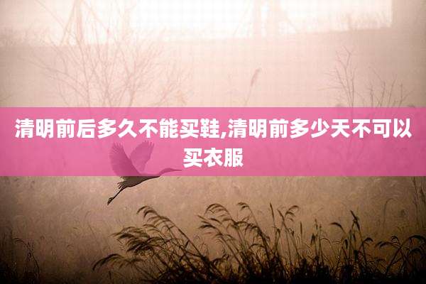 清明前后多久不能买鞋,清明前多少天不可以买衣服
