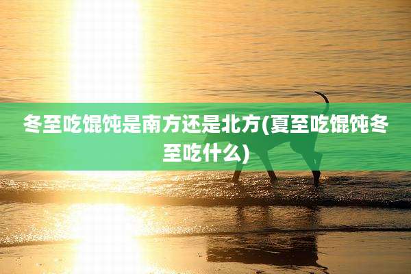 冬至吃馄饨是南方还是北方(夏至吃馄饨冬至吃什么)