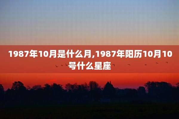 1987年10月是什么月,1987年阳历10月10号什么星座