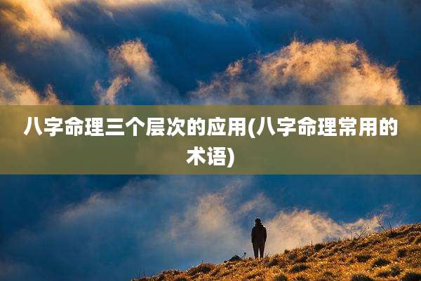 八字命理三个层次的应用(八字命理常用的术语)