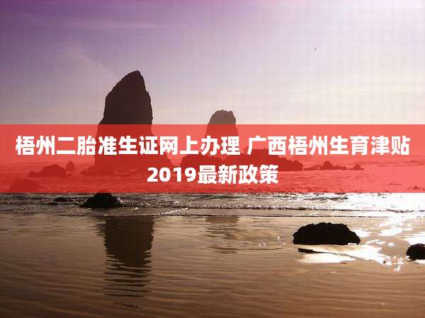 梧州二胎准生证网上办理 广西梧州生育津贴2019最新政策
