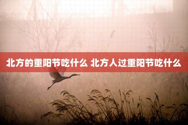 北方的重阳节吃什么 北方人过重阳节吃什么