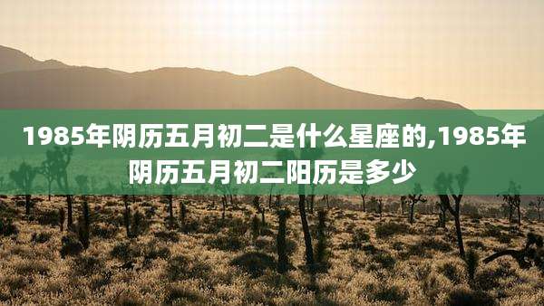 1985年阴历五月初二是什么星座的,1985年阴历五月初二阳历是多少