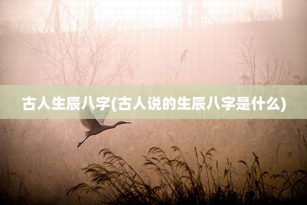 古人生辰八字(古人说的生辰八字是什么)