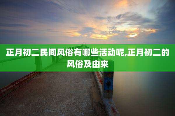 正月初二民间风俗有哪些活动呢,正月初二的风俗及由来