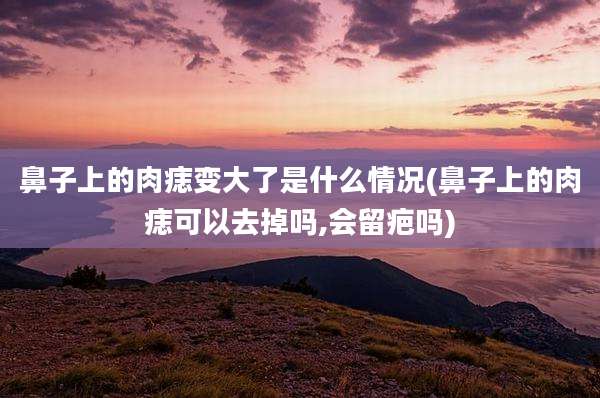 鼻子上的肉痣变大了是什么情况(鼻子上的肉痣可以去掉吗,会留疤吗)