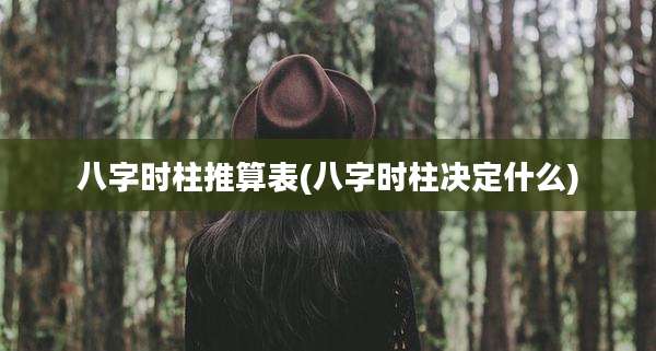 八字时柱推算表(八字时柱决定什么)
