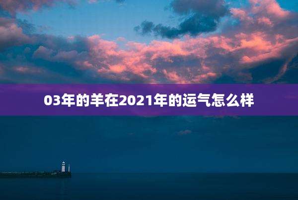 03年的羊在2021年的运气怎么样