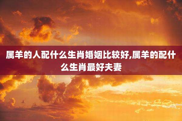 属羊的人配什么生肖婚姻比较好,属羊的配什么生肖最好夫妻