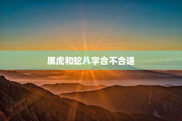 属虎和蛇八字合不合适