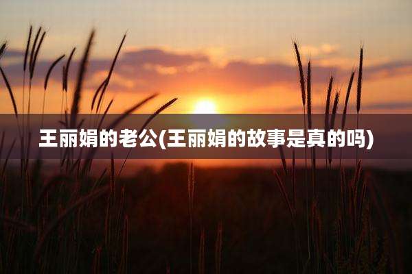 王丽娟的老公(王丽娟的故事是真的吗)