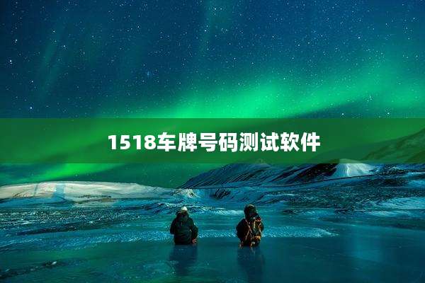 1518车牌号码测试软件