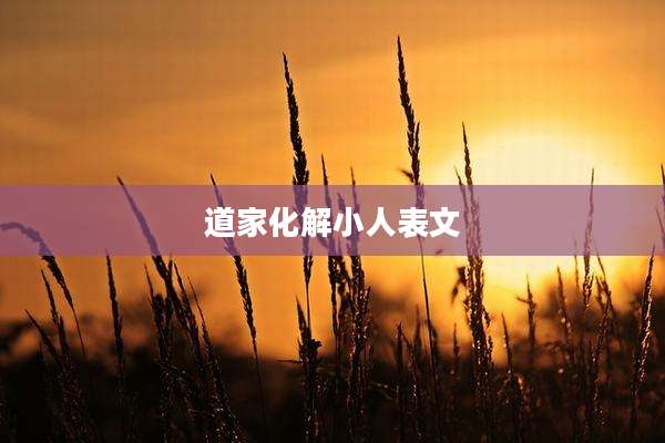 道家化解小人表文