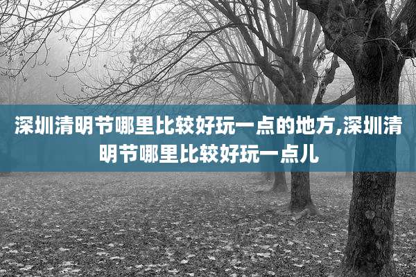 深圳清明节哪里比较好玩一点的地方,深圳清明节哪里比较好玩一点儿