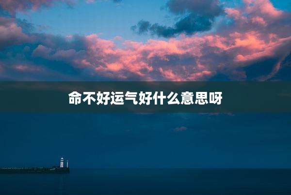 命不好运气好什么意思呀