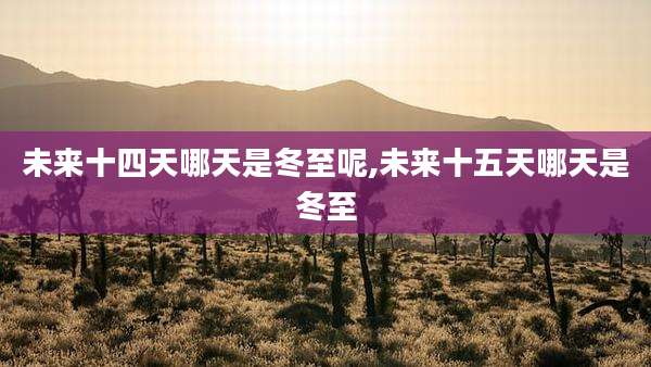 未来十四天哪天是冬至呢,未来十五天哪天是冬至
