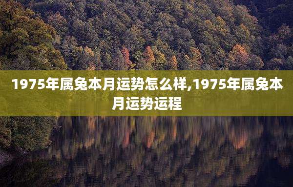 1975年属兔本月运势怎么样,1975年属兔本月运势运程