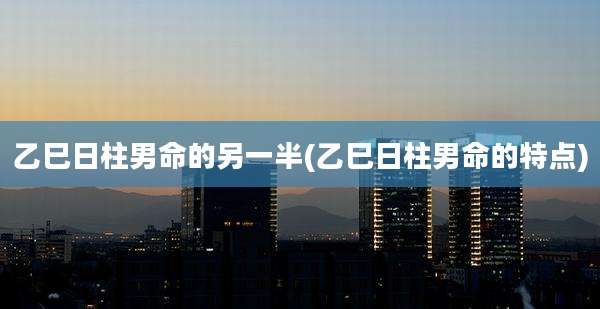 乙巳日柱男命的另一半(乙巳日柱男命的特点)