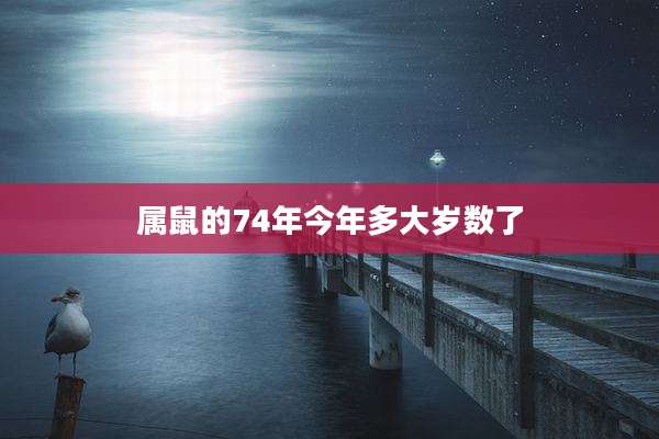 属鼠的74年今年多大岁数了