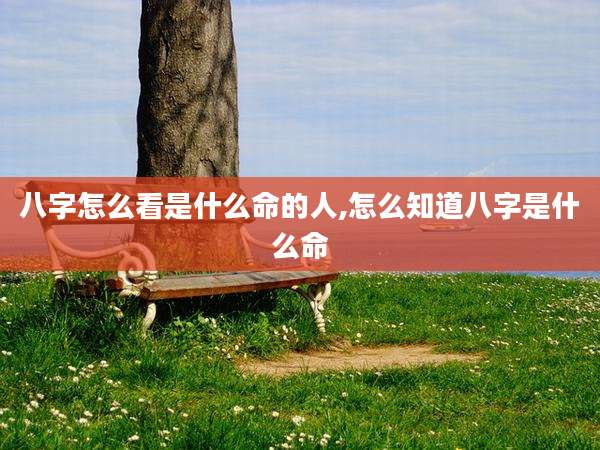 八字怎么看是什么命的人,怎么知道八字是什么命