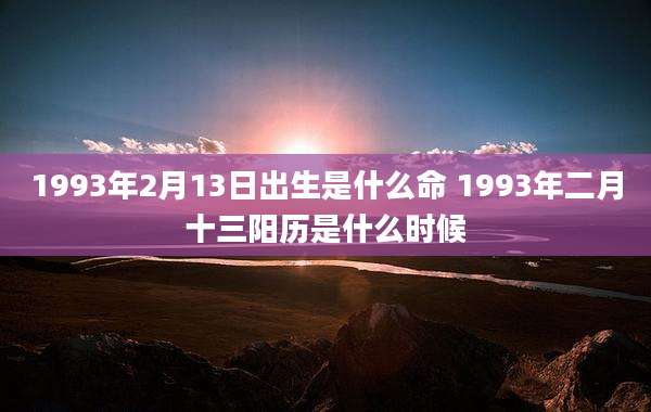 1993年2月13日出生是什么命 1993年二月十三阳历是什么时候