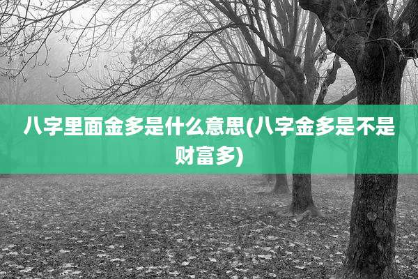 八字里面金多是什么意思(八字金多是不是财富多)