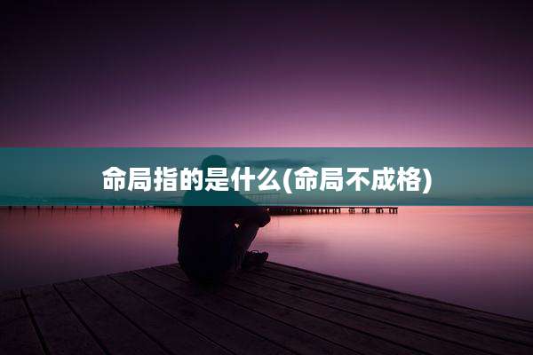命局指的是什么(命局不成格)