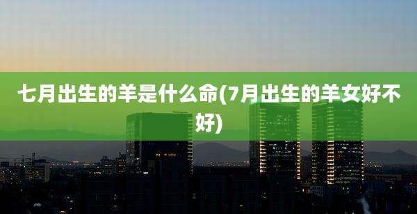 七月出生的羊是什么命(7月出生的羊女好不好)