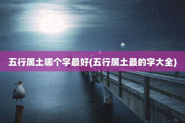 五行属土哪个字最好(五行属土最的字大全)