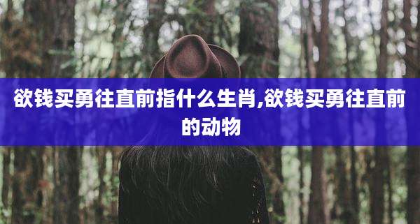 欲钱买勇往直前指什么生肖,欲钱买勇往直前的动物