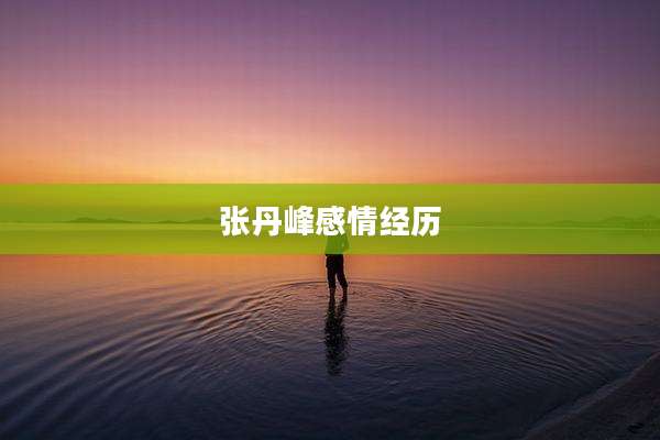 张丹峰感情经历