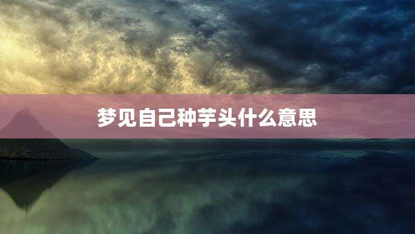 梦见自己种芋头什么意思