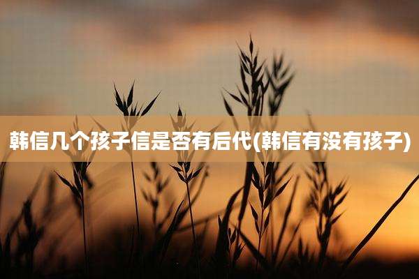 韩信几个孩子信是否有后代(韩信有没有孩子)
