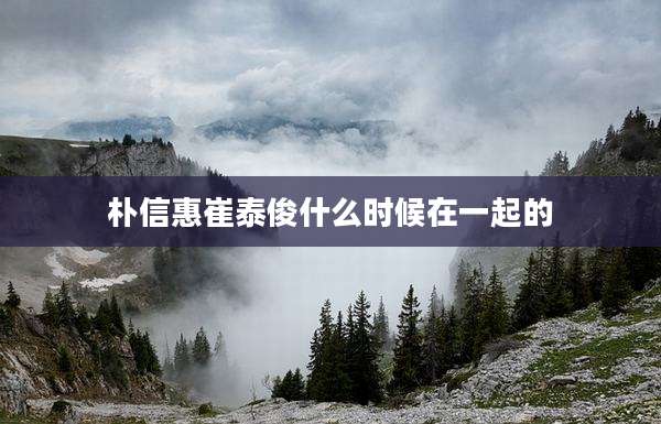 朴信惠崔泰俊什么时候在一起的