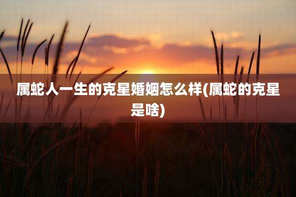 属蛇人一生的克星婚姻怎么样(属蛇的克星是啥)