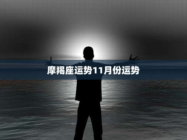 摩羯座运势11月份运势