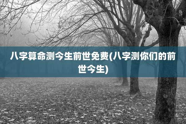 八字算命测今生前世免费(八字测你们的前世今生)