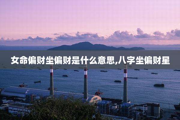女命偏财坐偏财是什么意思,八字坐偏财星