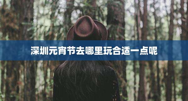 深圳元宵节去哪里玩合适一点呢