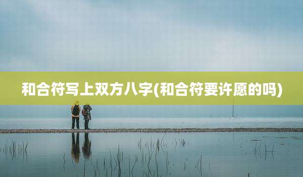 和合符写上双方八字(和合符要许愿的吗)