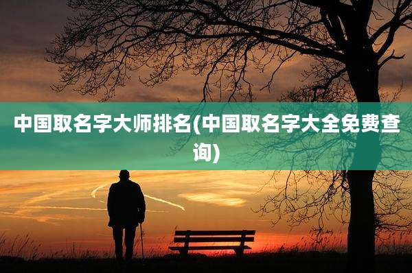 中国取名字大师排名(中国取名字大全免费查询)